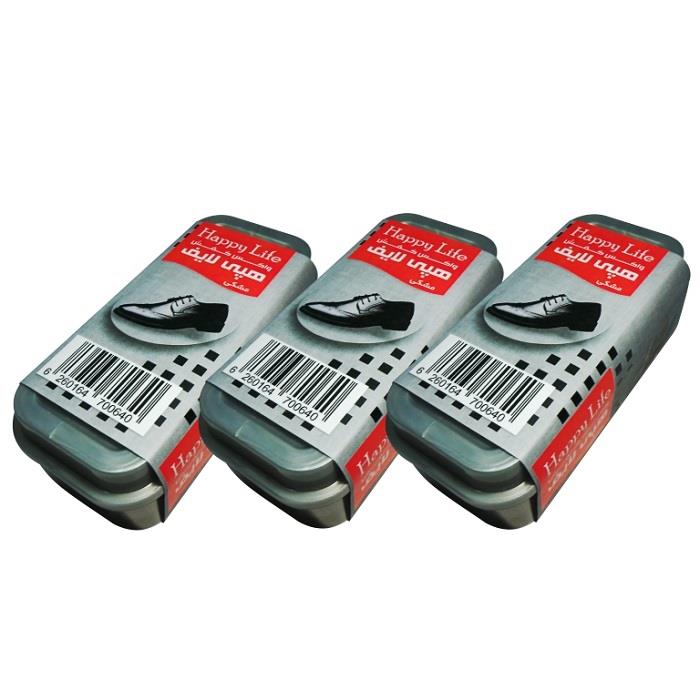 واکس کفش هپی لایف کد M-3 بسته 3 عددی